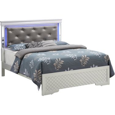 Verona King Bed In Silver Champagne