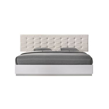 Verona White Lacquer King Platform Bed