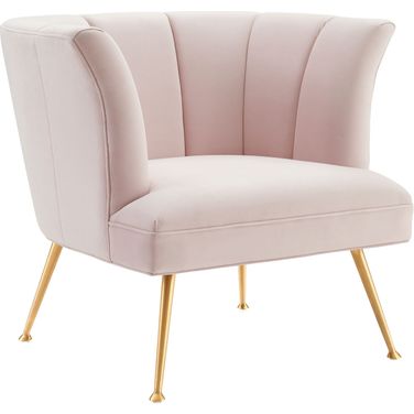 Veronica Channel Tufted Performance Velvet Arm Chair In Pink