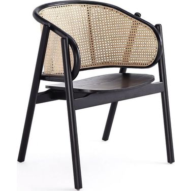 Versailles Armchair In Black And Natural Cane