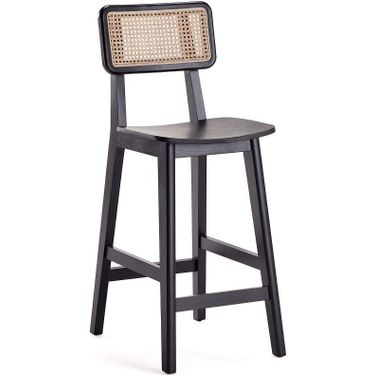 Versailles Counter Stool In Black And Natural Cane