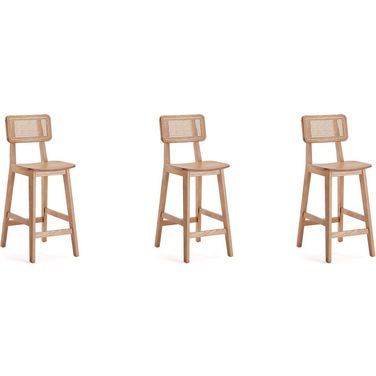 Versailles Counter Stool In Nature Cane Set of 3