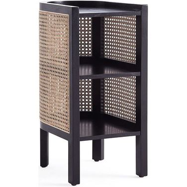 Versailles End Table In Black And Natural Cane