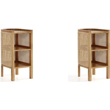 Versailles End Table In Nature Cane Set of 2