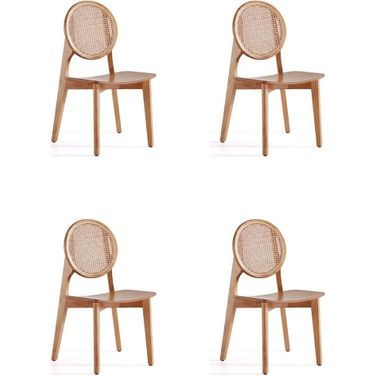 Versailles Round Dining Chair In Nature Cane Set of 4