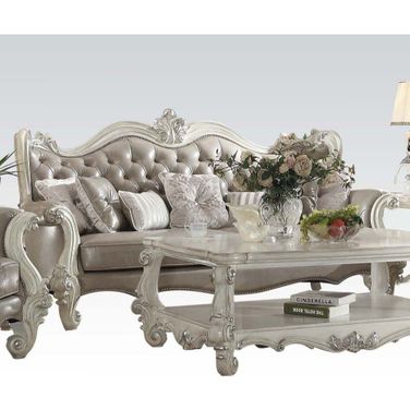 Versailles Sofa With 7 Pillows In Bone White