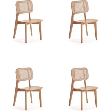 Versailles Square Dining Chair In Nature Cane Set of 4