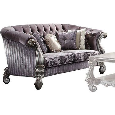 Versailles Velvet and Antique Platinum Loveseat