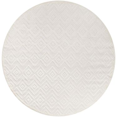 Versatile 10' x 10' Round Rug In Ivory White