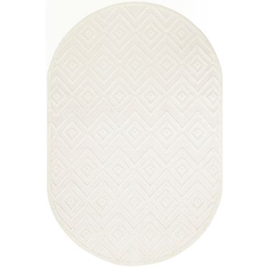 Versatile 6' x 9' Oval Rug In Ivory White