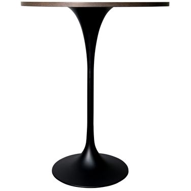 Verve 27 Inch Round Bar Height Table with MDF Top In Black and Dark Walnut