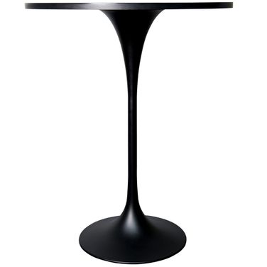 Verve 27 Inch Round Bar Height Table with Sintered Stone Top In Black
