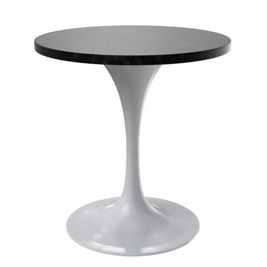 Verve 27 Inch Round Dining Table with MDF Top In White and Black