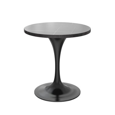 Verve 27 Inch Round Dining Table with Sintered Stone Top In Black