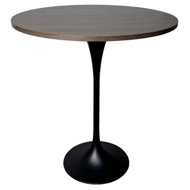 Verve 36 Inch Round Bar Height Table with MDF Top In Black and Dark Walnut