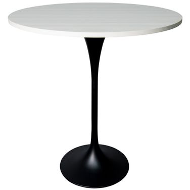 Verve 36 Inch Round Bar Height Table with MDF Top In Black and Light Natural