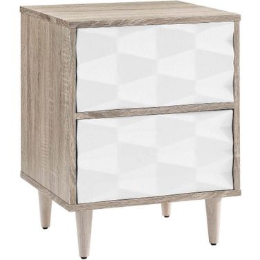 Vespera 2 Drawer Nightstand In Oak White
