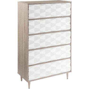 Vespera 5 Drawer Chest In Oak White
