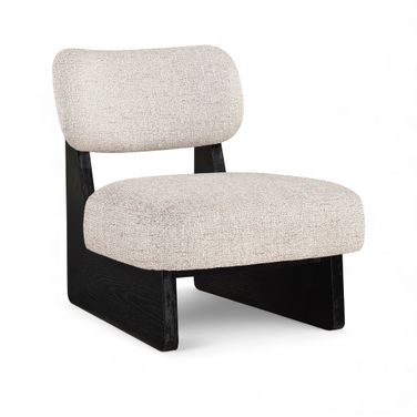 Vetra Linen Textured Fabric Upholstered Accent Chair In Beige