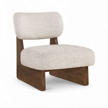 Vetra Linen Textured Fabric Upholstered Accent Chair In Beige