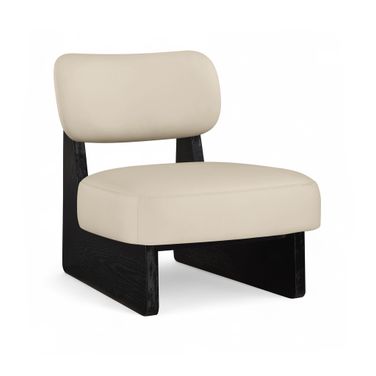 Vetra Vegan Leather Upholstered Accent Chair In Beige
