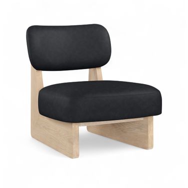 Vetra Vegan Leather Upholstered Accent Chair In Black
