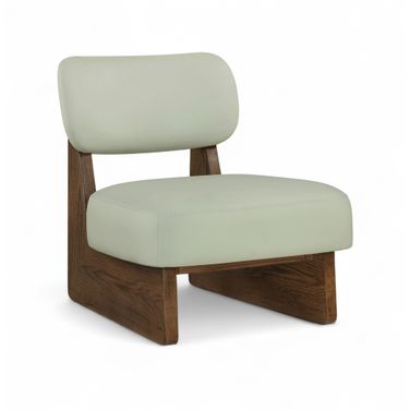 Vetra Vegan Leather Upholstered Accent Chair In Mint