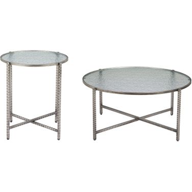 Vetro Occasional Table Set In Silver