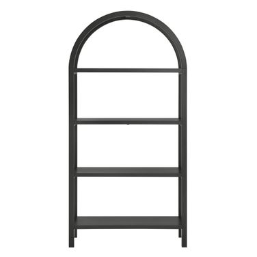 Vexley 72 Inch Large Arched Bookshelf In Black