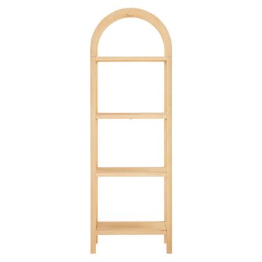 Vexley 72 Inch Tall Narrow Arched Bookshelf In Natural