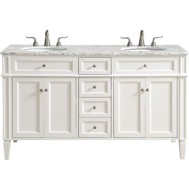 Park Avenue 60" White Double Vanity Set