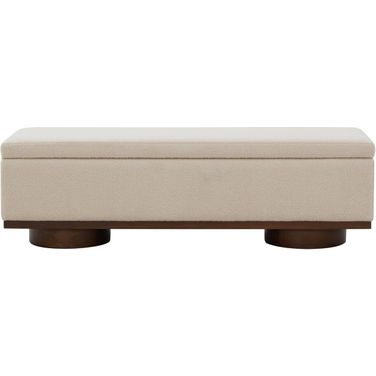 Vianna Teddy Storage Bench In Sand and Walnut