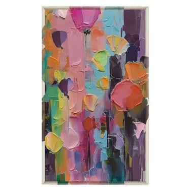 Vibrant Abstract Flower Canvas Art Canvas Wall Art In Multi