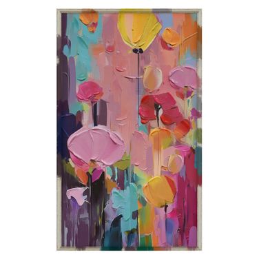 Vibrant Floral Abstraction II Canvas Wall Art In Multi
