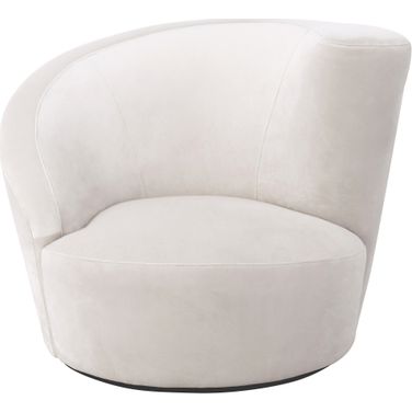 Vicenza Collection Swivel Base Crescent Chair In White and Black