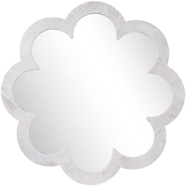 Vicenza Genuine Marble Frame Mirror In White