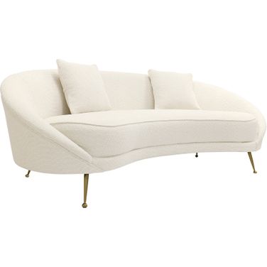 Vicenza Upholstered Curved Sofa In Ivory and Gold