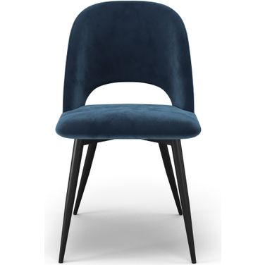 Victor Velvet Side Chair Set of 2 In Sapphire Blue