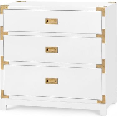 Victoria 3-Drawer Side Table In Gloss White