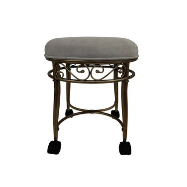 Victorian Vanity Stool In Cream and Bronze