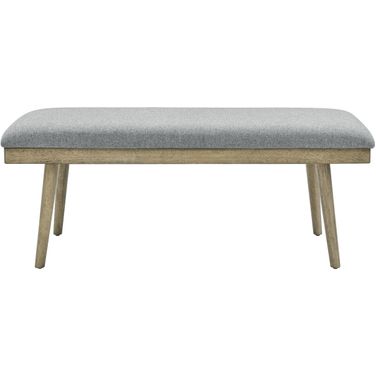 Vida Fabric Dining Bench In Gray