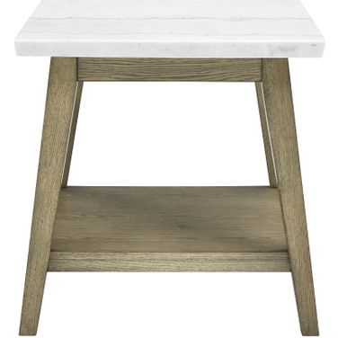 Vida Marble Top Side Table In Brown