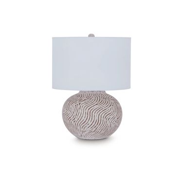 Vien Terracotta Table Lamp In Distressed White