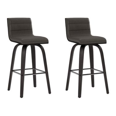 Vienna 26 Inch Swivel Counter Stool Set of 2 In Black and Gray