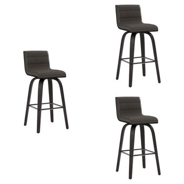 Vienna 26 Inch Swivel Counter Stool Set of 3 In Black and Gray