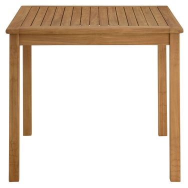 Vienna 34 Inch Square Outdoor Patio Teak Wood Dining Table In Natural