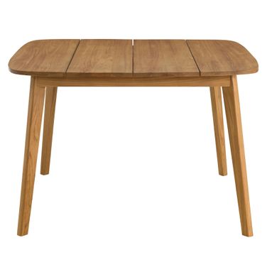 Vienna 46 Inch Square Outdoor Patio Teak Wood Dining Table In Natural