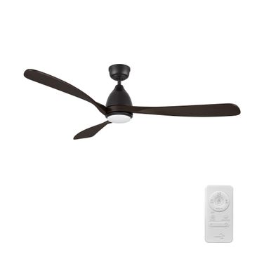Vienna 52 Inch 3-Blade Ceiling Fan with LED Light and Remote In Black and Sambuca