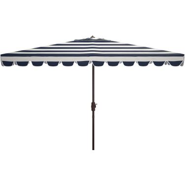 Vienna 6.5 X 10 Ft Rect Crank Umbrella In White Navy