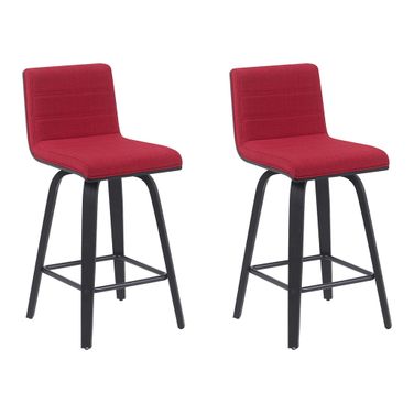 Vienna Counter Height Swivel Bar Stool Set of 2 In Red